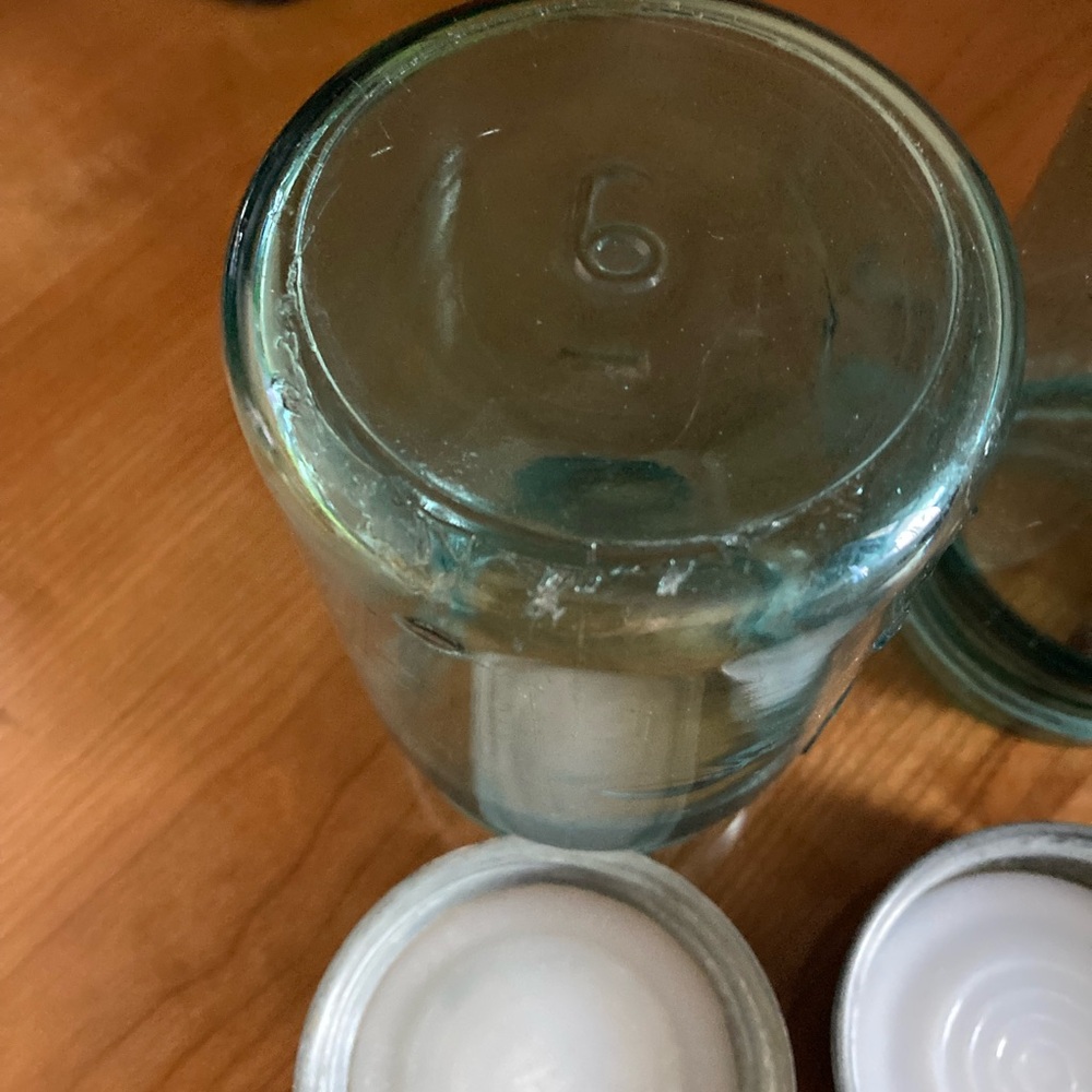 Vintage Aqua Ball Glass Mason Jars with Zinc Lids - Picture 8 of 14